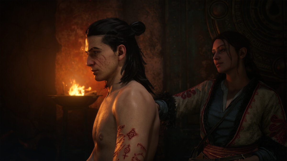 شخصيتان أمام نار في The Blood of Dawnwalker، بعد تجاوز مبيعات The Blood of Dawnwalker مليون نسخة