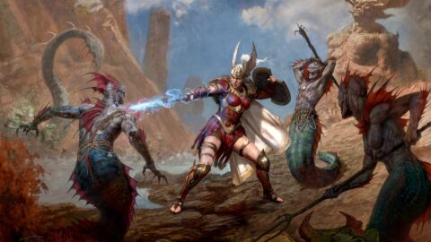 فئة Amazon في Diablo IV تقاتل بالرمح والدرع