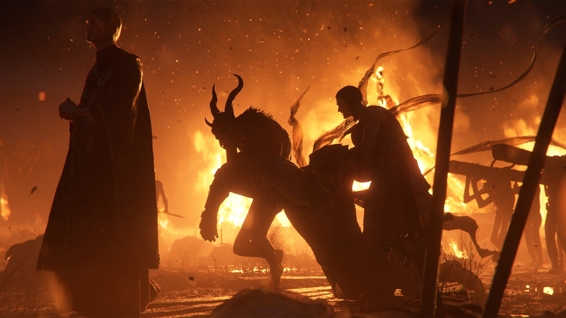 شياطين بين النيران في لقطة رسمية من Diablo V، في حديث جينيفر هيبلر عن قصة Diablo V
