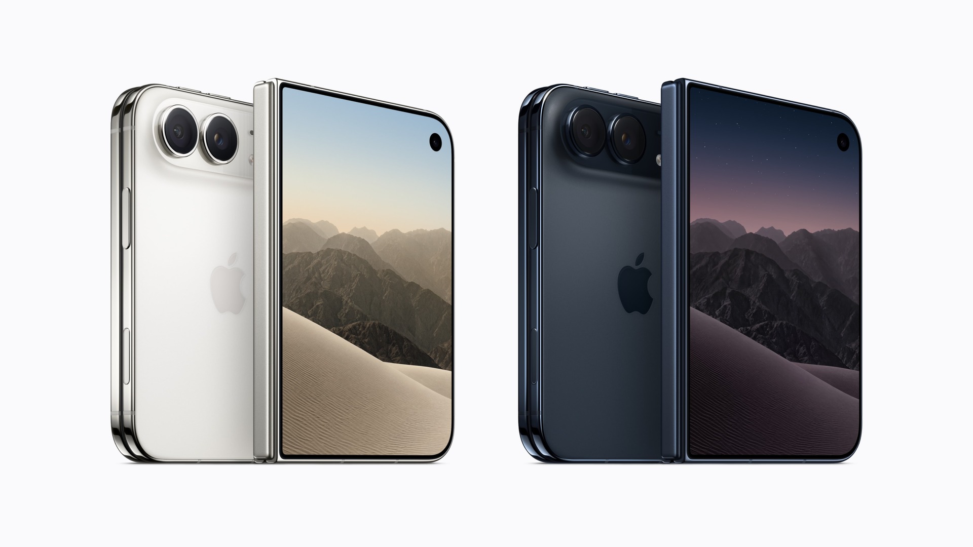 Apple iPhone Duo in star white and night sky, folded closed