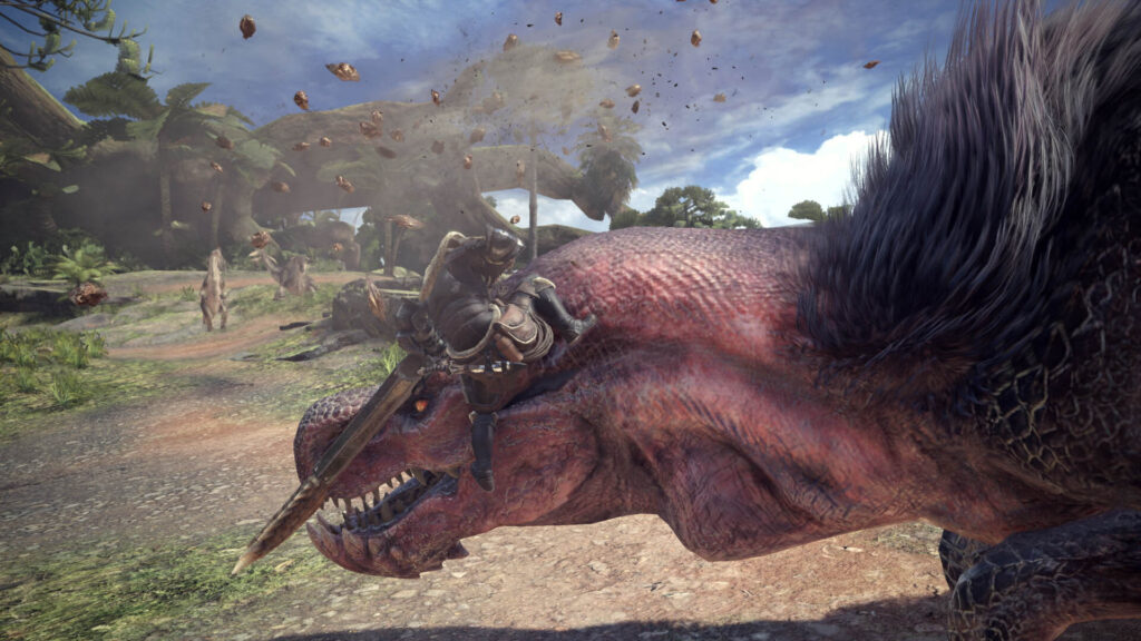 مواجهة وحش ضخم في Monster Hunter: World