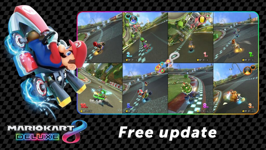 شاشة مقسّمة إلى ثمانية أقسام في تحديث Mario Kart 8 Deluxe الجديد