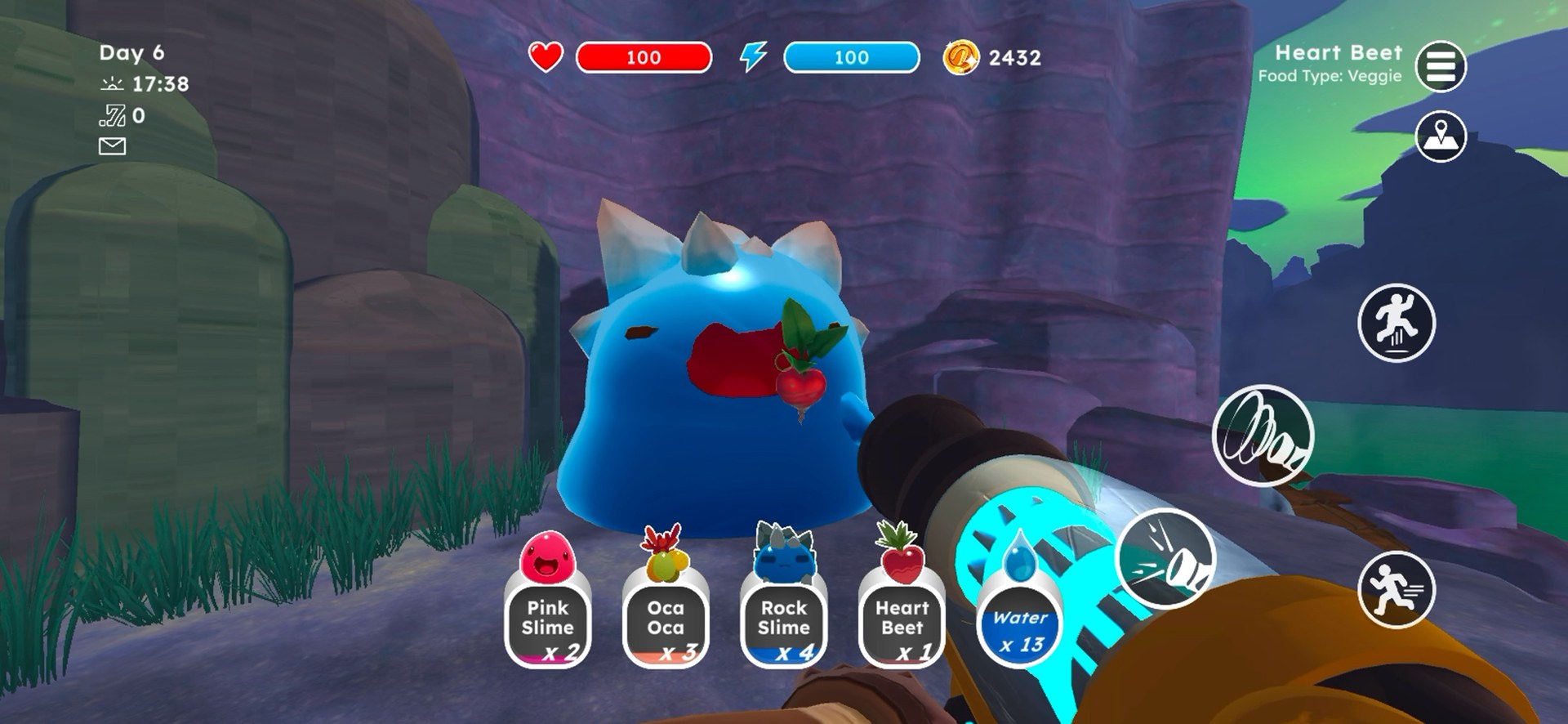 صيد السلايم في لقطة من Slime Rancher على الجوال