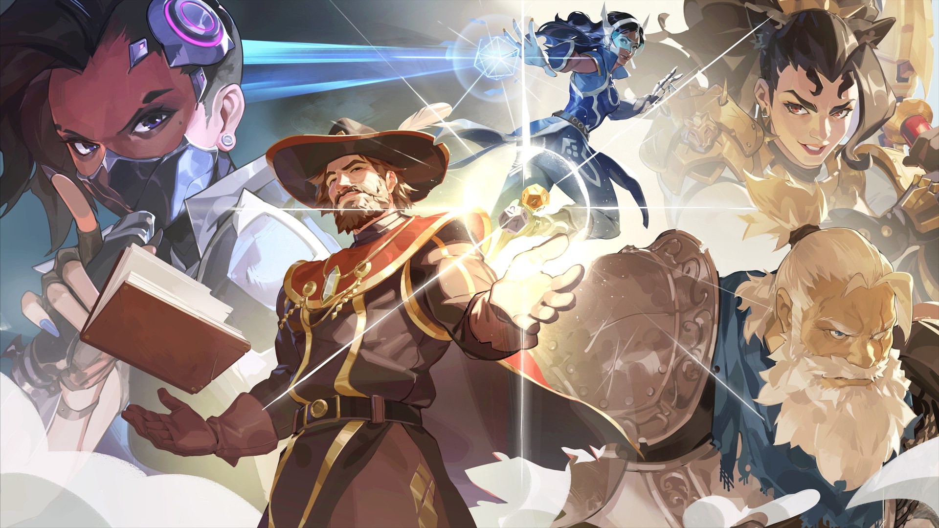 شخصيات Overwatch في فنّ الذكرى العاشرة للعبة