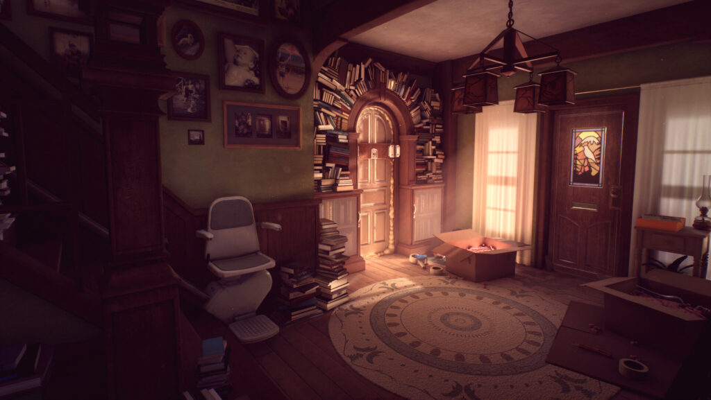 داخل بيت عائلة فينش المليء بالكتب والصور في What Remains of Edith Finch